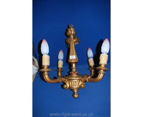 A gilt painted chandelier, circa 1930's.