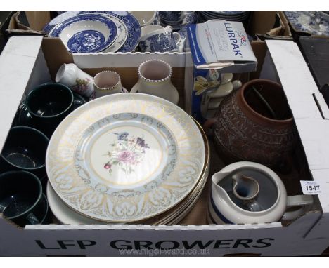 A quantity of miscellaneous china including a Royal Worcester display plate, Portmeirion 'Pomona' oval serving dish, Prinknas