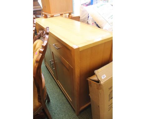 Modern Light Oak sideboard with chrome handles 