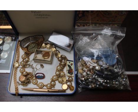 Collection of assorted Costume jewellery inc. Necklaces, Rotary Wristwatch etc 