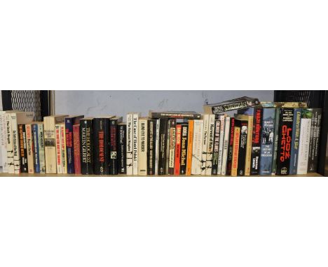 Shelf of Holocaust related books. Not available for in-house P&amp;P, contact Paul O'Hea at Mailboxes on 01925 659133 