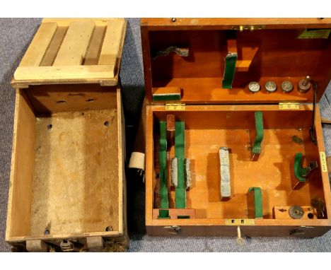 WWII theodolite box and a wooden ammunition box. Not available for in-house P&amp;P, contact Paul O'Hea at Mailboxes on 01925