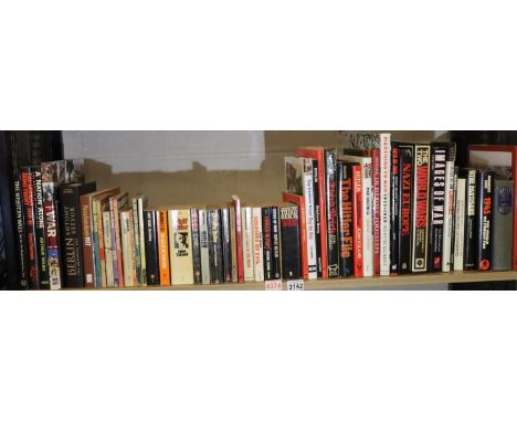 Shelf of WWII related books. Not available for in-house P&amp;P, contact Paul O'Hea at Mailboxes on 01925 659133 