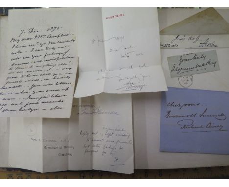 An interesting Victorian and later autograph collection with a list of part contents to include Henry Irvine, Haig Brown, Gla