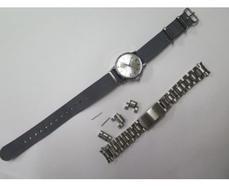 A Tissot manual wind seastar seven manual wind wristwatch, 30mm case, with cloth strap, in good running order and condition, 