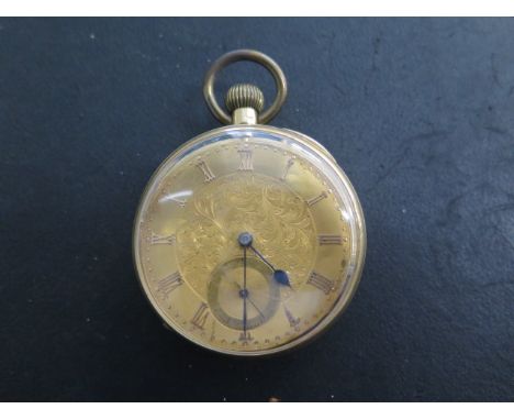 An 18ct yellow gold top wind pocket watch, the movement by John Bytine and son, 45mm case, hands advance and the watch is run