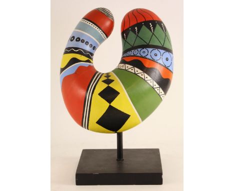 Eric Green & Richard O'Reilly (American, late 20th century), 'Painted Form Series V', a pop art style sculpture, the curved o