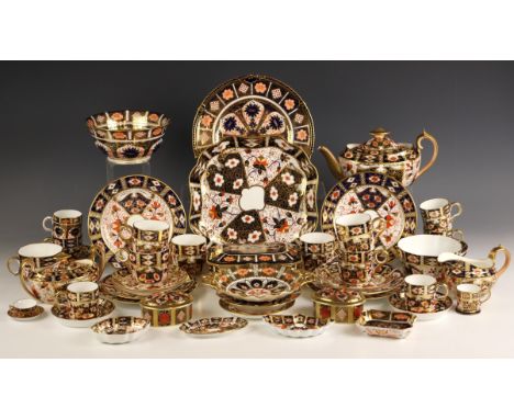 A selection of Royal Crown Derby Imari pattern 2451 tea and coffee wares, to include five coffee cans, six saucers, a sugar b