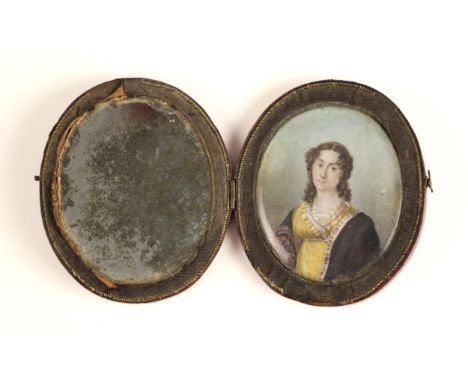 French School (18th century)An oval half length portrait miniature depicting a lady of the Louis XVI court,Watercolour on ivo