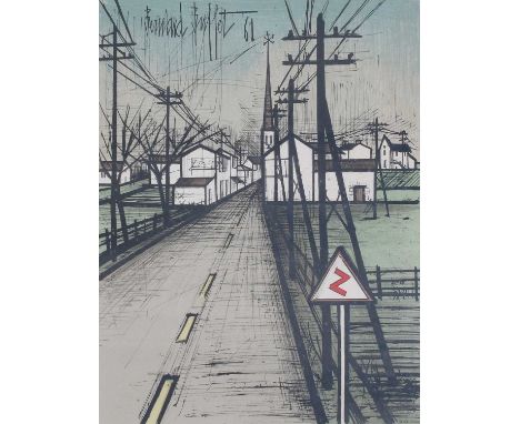 After Bernard Buffet (1928-1999) "La Petite Route"Signed in pencil, lithograph, 51.5cm by 38.5cm 