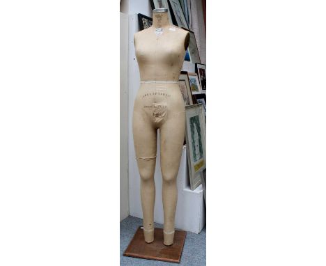 Two Circa 1940s Wolform Co 140 5th Avenue, New York Mannequin, canvas mounted, one stamped 'Collapsible Model 1973 14', with 