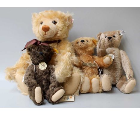 Four modern Steiff Teddy Bears, 1902-2002 centenary bear, 1920 classic, 1908 replica &amp; one other (4 with 2 boxes)