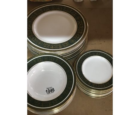 A Quality Royal Doulton dinner service Vandborough pattern 14 dinner plates 12 side plates 10 bowls all first quality and no 