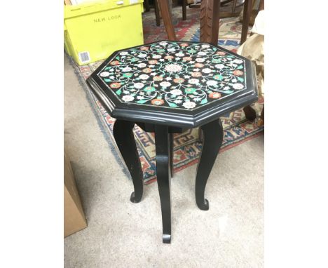 A small Indian inlaid marble occasional table, approx height 48cm.