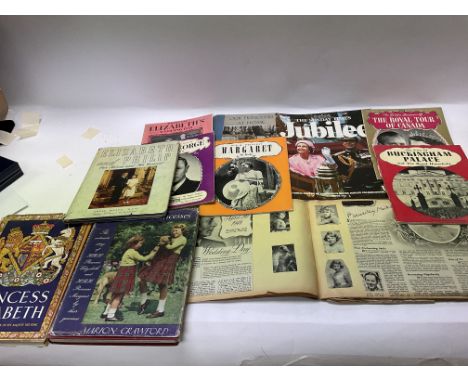 A collection of royal family publications including a first edition of The Little Princesses by Marion Crawford and an illust