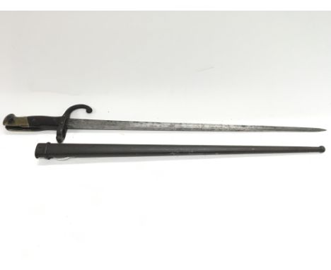 1877 Gras bayonet (M1874) scabbard. Functioning leaf spring release catch.