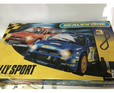 A Scalextric Rally Sports set used