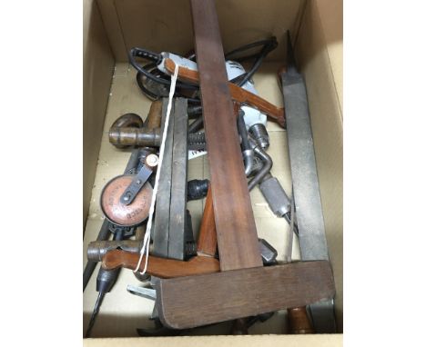 A box containing vintage tools - NO RESERVE
