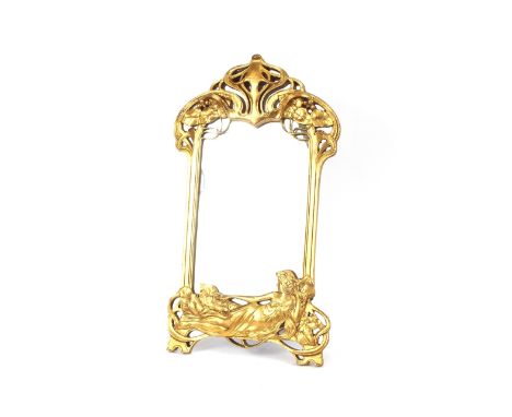 A pair of Art Nouveau design gilt framed easel mirrors, 51 x 28cm