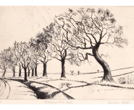 Caroline Meigh, "Badingham Road to North", limited edition etching 2/5; another 3/5; and another 1/5; and original plate