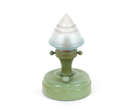 An Art Deco bedside lamp, in the form of a miniature oil lamp