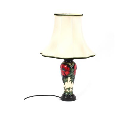 A Moorcroft pottery table lamp