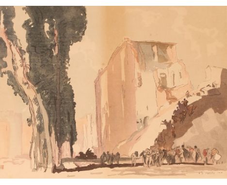 Frank Brangwyn, pencil signed etching Messina No.61, image size&nbsp;37cm x 49cm