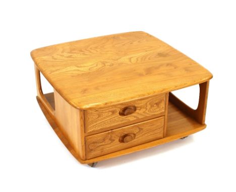 A light Ercol Pandora box coffee table, 80cm