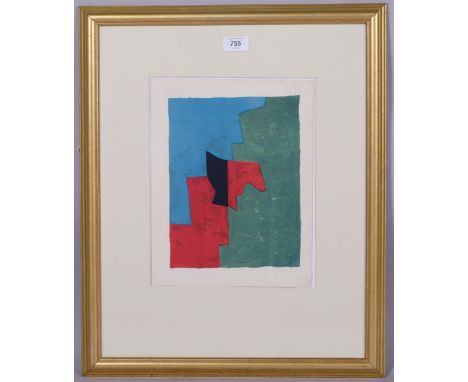 Serge Poliakoff, Composition, 1961, original lithograph, sheet size 31cm x 24cm, framedVery slight margin discolouration 