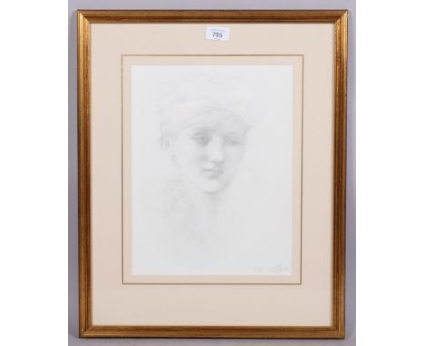 After Edward Coley Burne-Jones (1833-1898), limited edition print on paper, Portrait of Joan Plowden (1893), 34cm x 26cm, mou