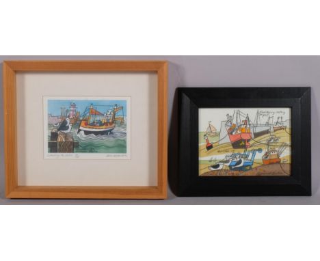 Neil Meacher (1934 - 2010), fishers at low tide, 2004, watercolour/pencil, signed, 14cm x 19.5cm, together with limited editi