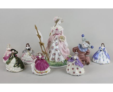 A Royal Worcester porcelain ornament 'The Graceful Arts' limited edition 2069/2500, sculptured by Maureen Halson, 23cm high, 