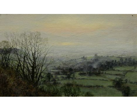 •PHILIP JACKSON (b.1942) SUNSET AND RISING MIST FROM HAM HILL; MOORLAND PASTURES, SHARPHAM Two, each signed with monogram and