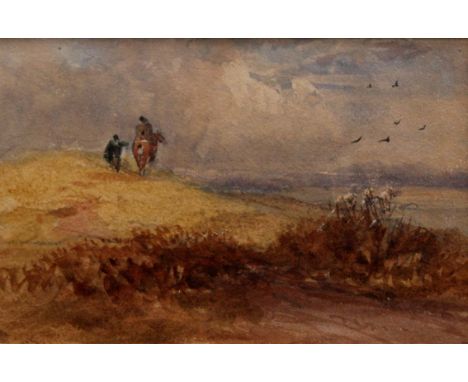 DAVID COX (1783-1859) MORNING; EVENING A pair, watercolour and pencil Each 9.5 x 15cm approx. (2) Provenance: An old handwrit