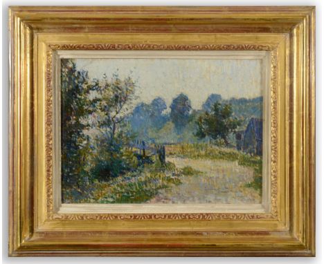 JAMES BOLIVAR MANSON (1879-1945) LANDSCAPE NEAR RYE Signed, inscribed a mon maitre/Lucien Pissarro/ JB Manson/ Rye Aug 1913, 