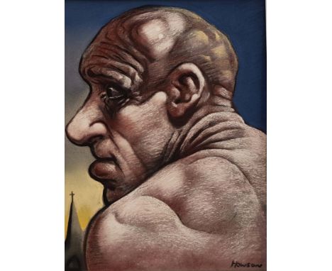 •PETER HOWSON, OBE (b.1958) LOST SOUL Signed, mixed media on paper 28 x 21cm. ++ Good condition