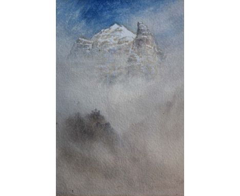 ELIJAH WALTON (1832-1880) LE PIC DE TANNEVERGE; THE WALCHER HORN AS SEEN FROM ABOVE LAUTERBRUNNEN, AUGUST 1874 Two, the latte