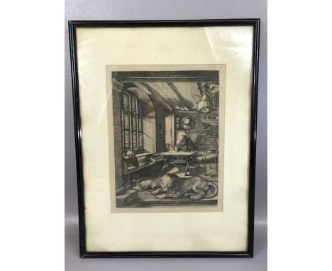 After ALBRECHT DURER (1471 - 1528), 'St Jerome in his Study', etching approx 26cm x 21cm