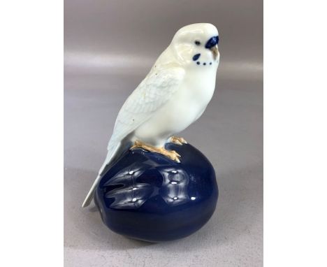 Royal Copenhagen porcelain model of budgerigar, with makers stamp to base and numbered 4682, approx 14cm in height