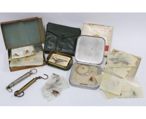 Collection of vintage fishing flies to include Mackerel Spinners, Farlow's Salmon Flies and many others, Hardy Brothers (Alnw
