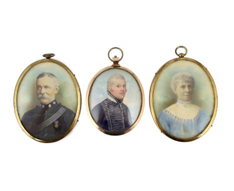 Y Frederick Buck (Irish, 1771-1840) Portrait miniature of Captain Joshua Garthsidewatercolour on ivorywearing navy blue unifo
