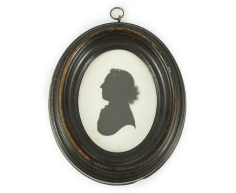 John Miers (1756-1821) Silhouette of 'Lord John Bauff'painted plasterlooking to dexter8.5 x 6.5cm.
***CONDITION REPORT***Ligh
