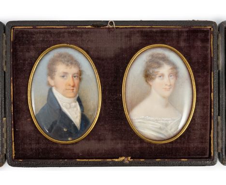 Y Attributed to Thomas Hargreaves (1774-1846) Portrait miniatures of Thomas Tobin and Esther Watson, married 1806watercolour 