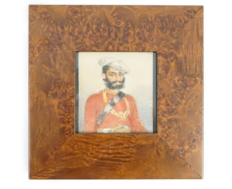 Anglo Indian School c.1850 Portrait miniature of an Indian Officer of the South Mahratta Irregular Horse, c.1849watercolour o