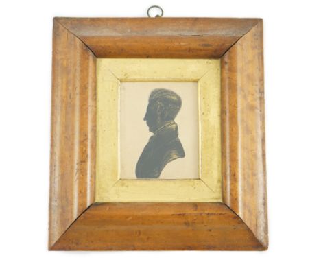 Victorian School Silhouette of a gentlemanbronzed and cut paperlooking to dexter7.5 x 6cm.***CONDITION REPORT***Unpainted gro