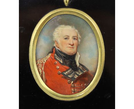 Y Miss Viola G. Woulfe (fl.1895-1914) after Sir Martin Archer Shee (Irish, 1769-1850) Portrait miniature of Lieut-General Wil
