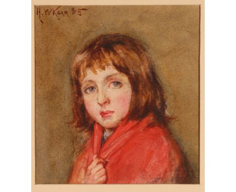 HENRY WRIGHT KERR (1857-1936)
Portrait of a Girl
Signed and dated 85, watercolour, 10cm x 10.5cm