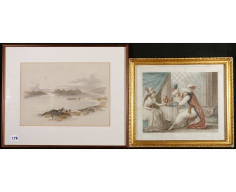 DAVID ROBERTS
Wady Dabob Nubia 1838
Lithograph, 34cm x24cm
and an Arabian Nights engraving