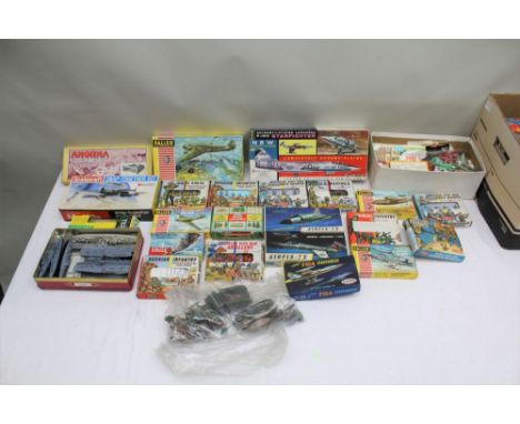 A COLLECTION OF MODEL KITS including Airfix HO &amp; OO scale, Soldiers Russian Infantry, German Infantry, American Civil War
