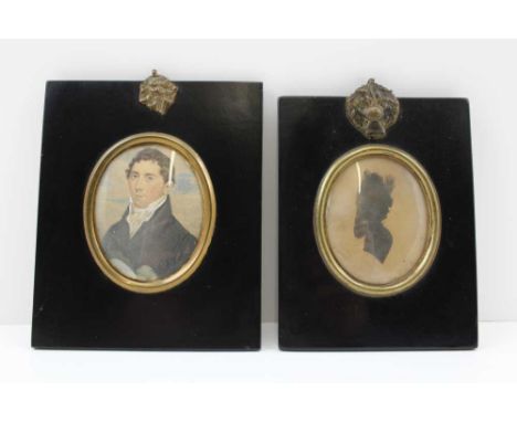 JAMES WARREN CHILDE (1778-1862) A PORTRAIT MINIATURE OF A GENTLEMAN WEARING A WHITE CRAVAT, Watercolour painting, oval 7.5cm 